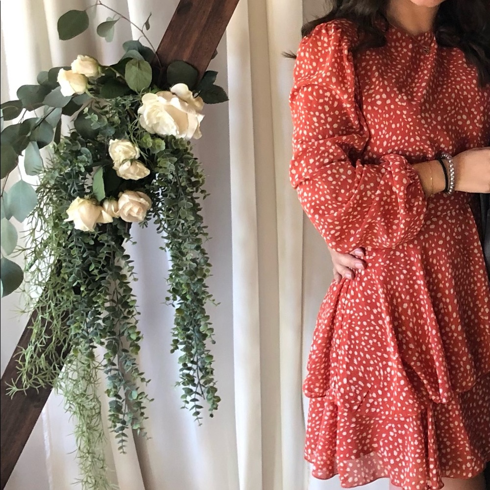 Orange polka dot dress